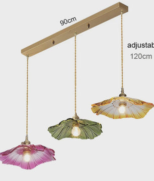 Vintage Bloemen Glazen Hanglamp - Sfeervolle Decoratie voor Woonkamer & Slaapkamer