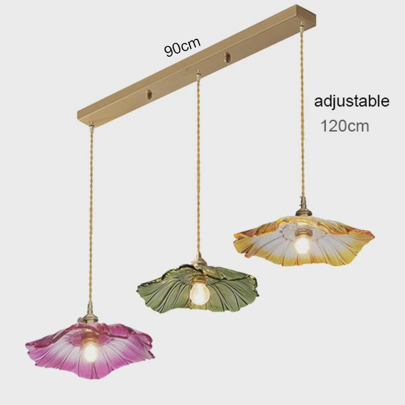 Vintage Bloemen Glazen Hanglamp - Sfeervolle Decoratie voor Woonkamer & Slaapkamer