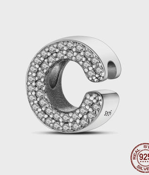 925 Sterling Zilver Letter Bedels A-Z met Zirkonia - Personaliseer je Armband