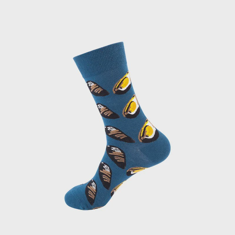 Unisex Katoenen Sokken met Vrolijke Fruit, Dieren & Kunst Prints - Hip Hop & Skateboard Stijl