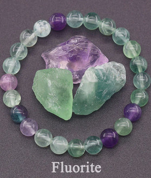 Natuurlijke Edelsteen Armband - Reiki, Blauwe Apatite, Lapis Lazuli, Amethist & Tijgeroog