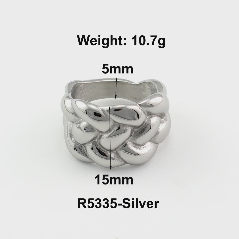 Nieuw Design Geometrische Kralen Ring - Roestvrij Staal Dames Sieraden