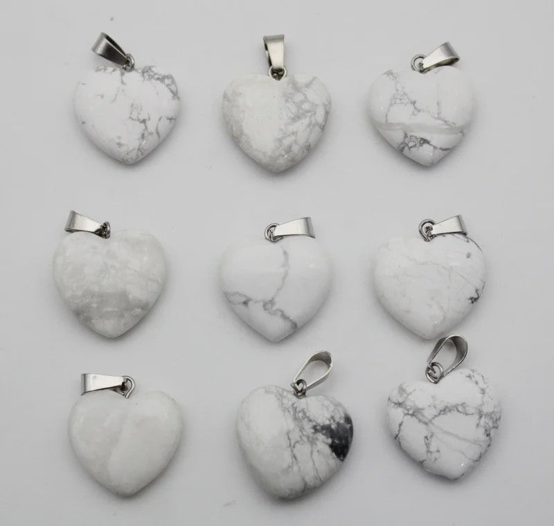 30x Natuursteen Hart Hangers (Amethist/Kwarts/Agaat) - DIY Sieraden Maken