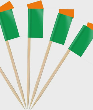 100 Stuks Ierse Vlag Prikkers - Mini Vlaggetjes voor Cupcakes, Hapjes en Cocktails