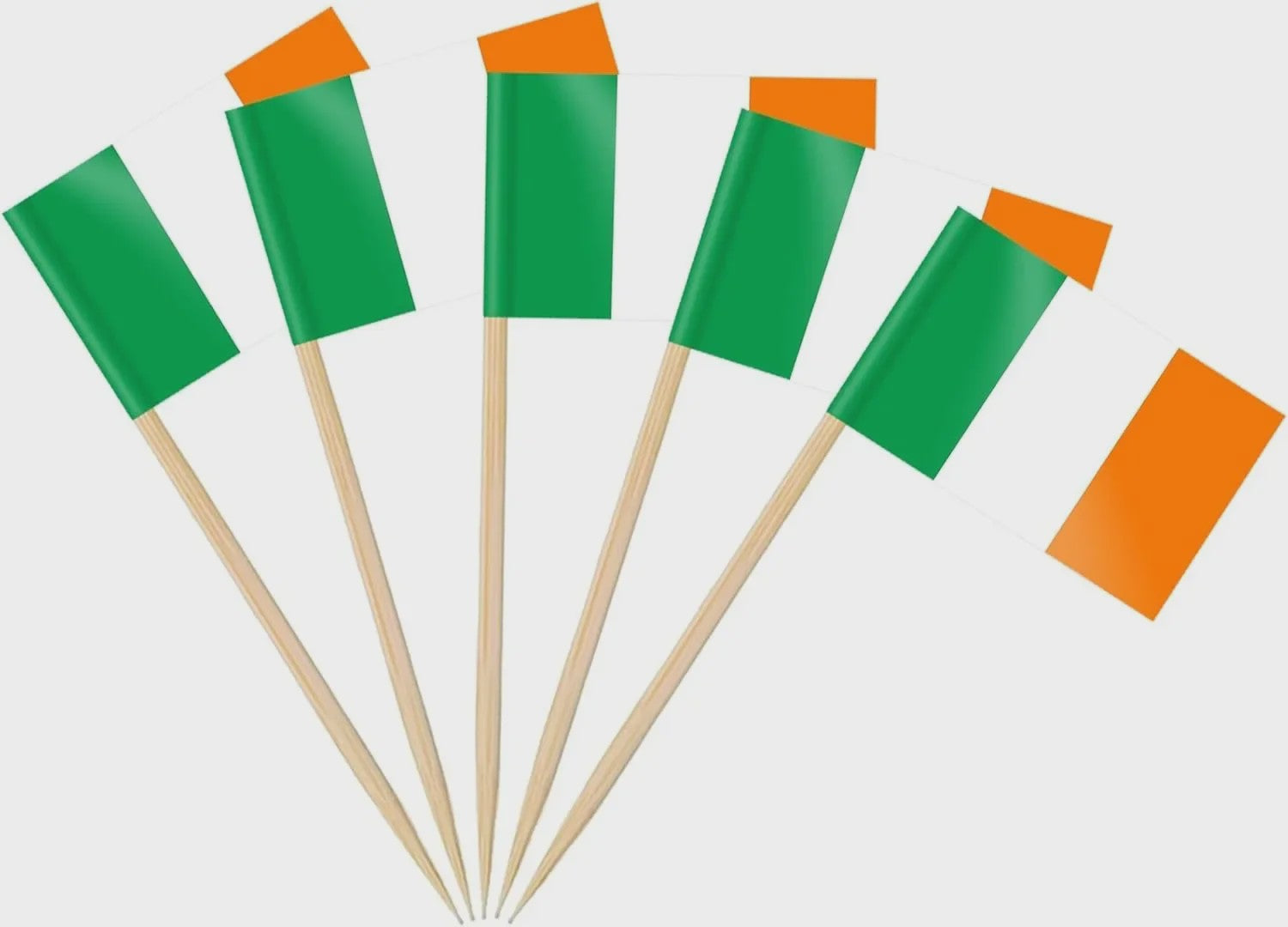 100 Stuks Ierse Vlag Prikkers - Mini Vlaggetjes voor Cupcakes, Hapjes en Cocktails
