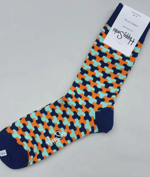 Happy Socks Heren Mid-tube Sokken - Pure Katoen, Klassiek Comfort - Maat 41-46