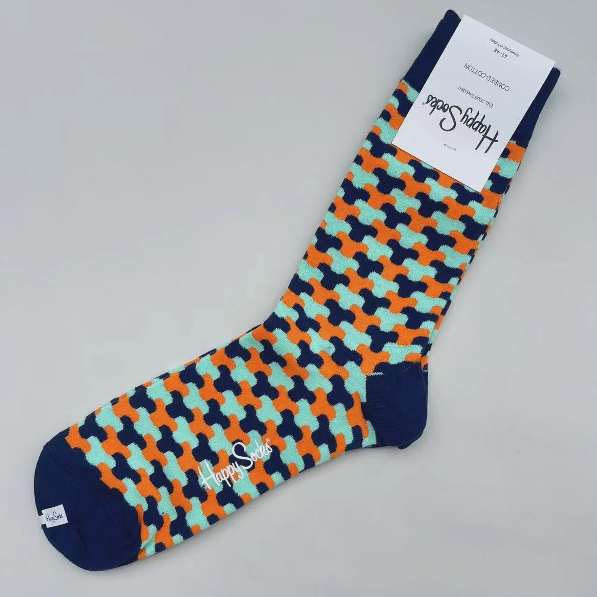 Happy Socks Heren Mid-tube Sokken - Pure Katoen, Klassiek Comfort - Maat 41-46