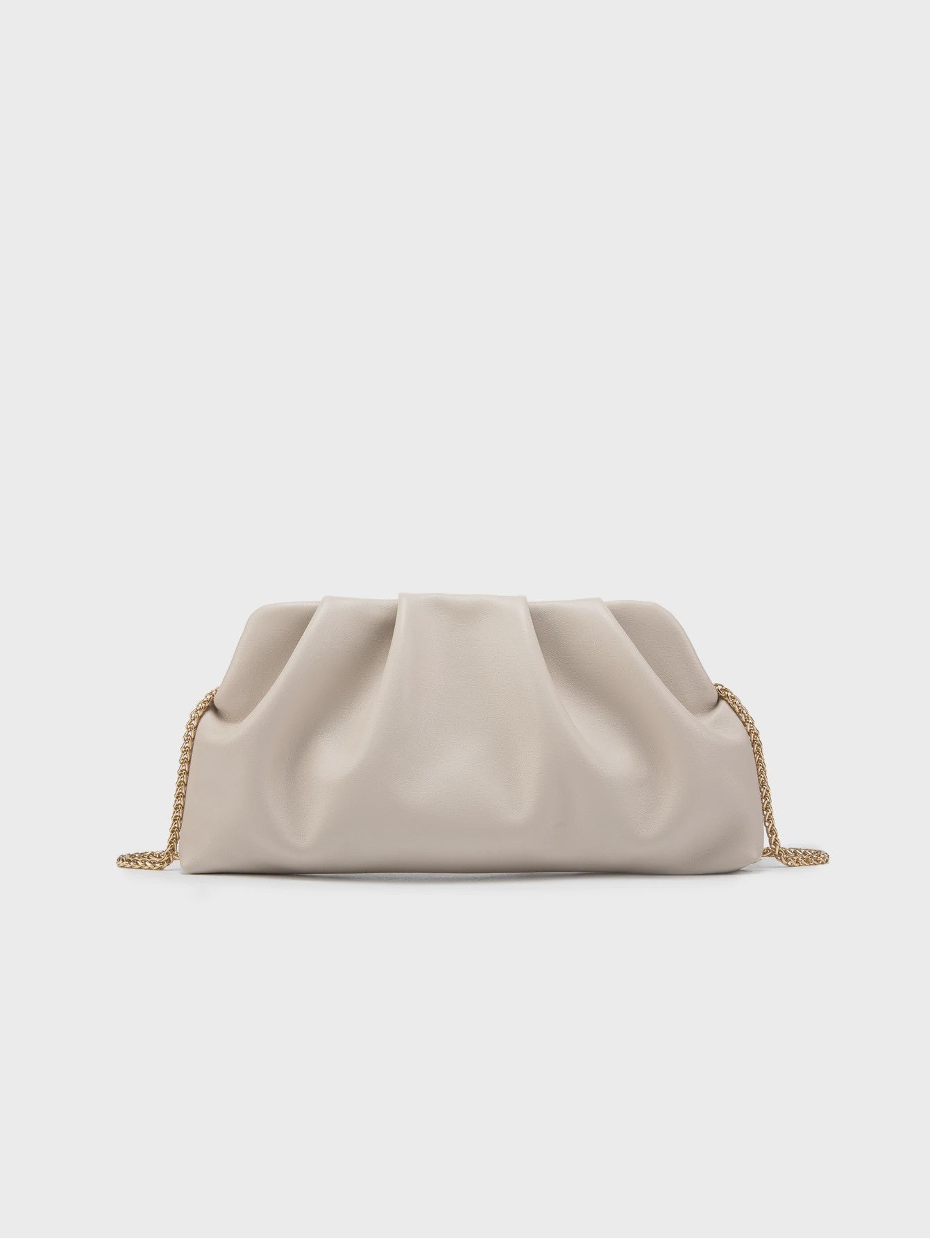 Luxe Plissé Avondtas met Gouden Ketting - Clutch & Schoudertas voor Feestelijke Gelegenheden