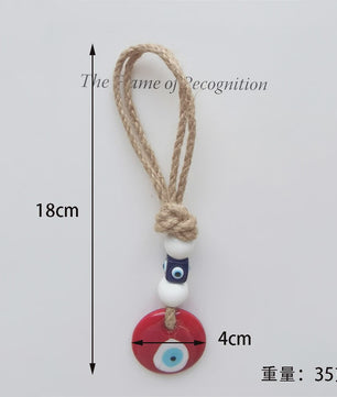 Blauw Turks Oog Hanger met Touw - Decoratie voor Auto, Muur & Huis