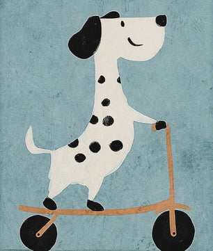 Vrolijke Dieren Canvas Posters - Leeuw, Hond, Beer & Cheetah op Skateboard - Kinderkamer Decoratie