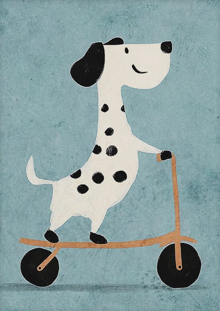 Vrolijke Dieren Canvas Posters - Leeuw, Hond, Beer & Cheetah op Skateboard - Kinderkamer Decoratie