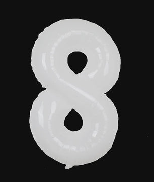Grote Folie Ballonnen Cijfers 0-9 Cream Caramel & Wit (32/40 inch) - Feestdecoratie