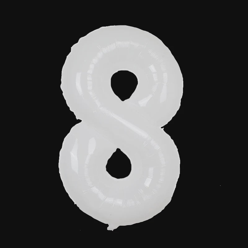 Grote Folie Ballonnen Cijfers 0-9 Cream Caramel & Wit (32/40 inch) - Feestdecoratie