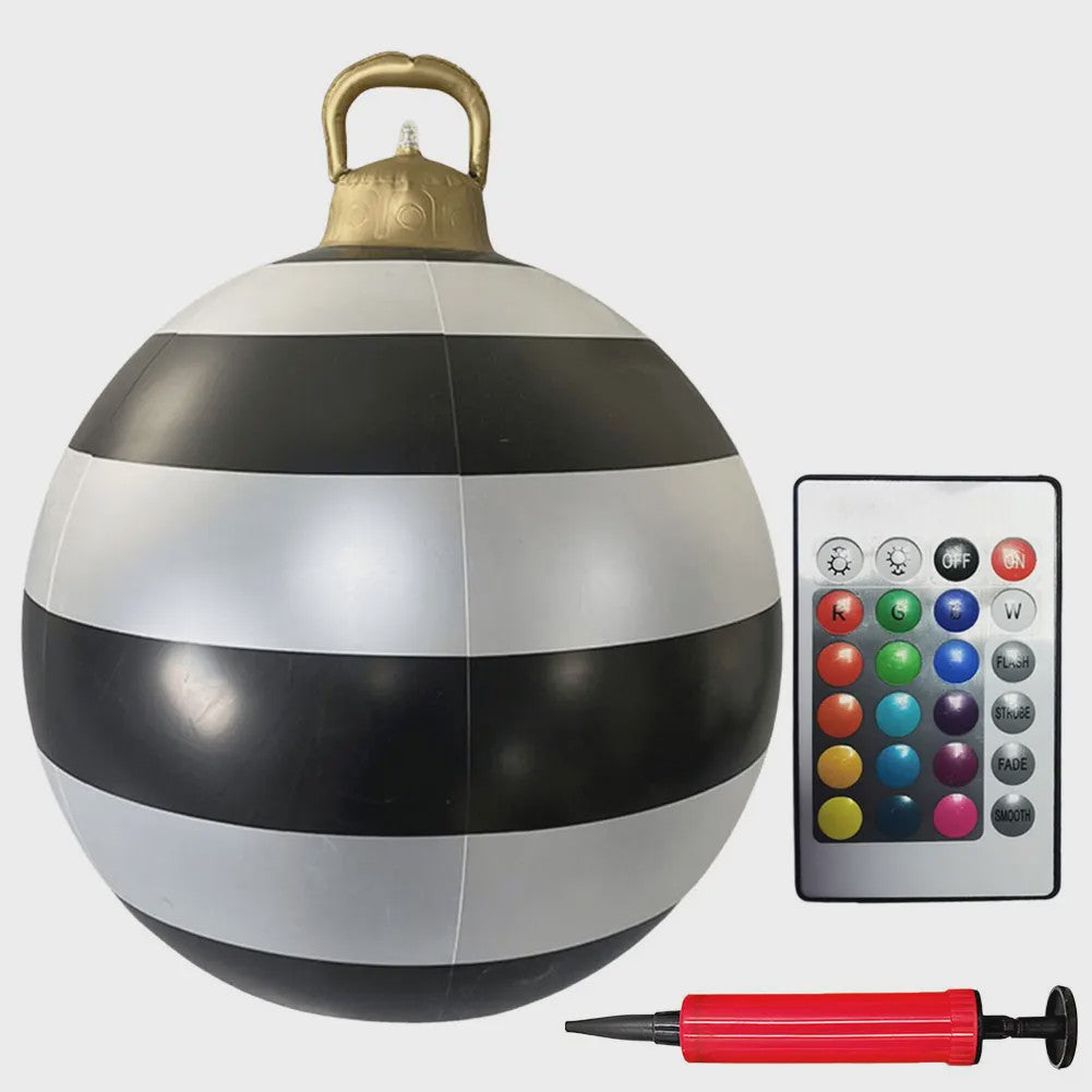 24 Inch Opblaasbare Kerstbal met LED Verlichting - XL Tuindecoratie