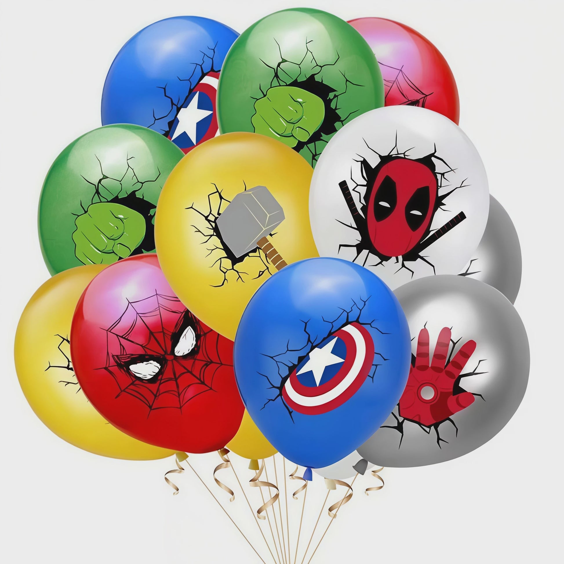 Superheld Folieballonnen Set: Spiderman, Batman, Iron Man & Captain America - Feestdecoratie