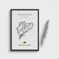 Vintage Formule 1 Circuit Canvas Posters - Zwart Wit Wanddecoratie