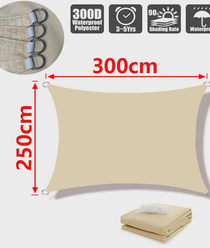 Waterdicht UV-bestendig Schaduwdoek 300D Polyester - Zonwering voor Tuin, Terras & Auto