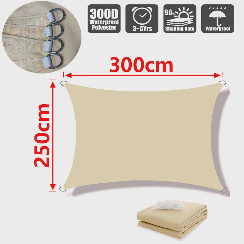Waterdicht UV-bestendig Schaduwdoek 300D Polyester - Zonwering voor Tuin, Terras & Auto