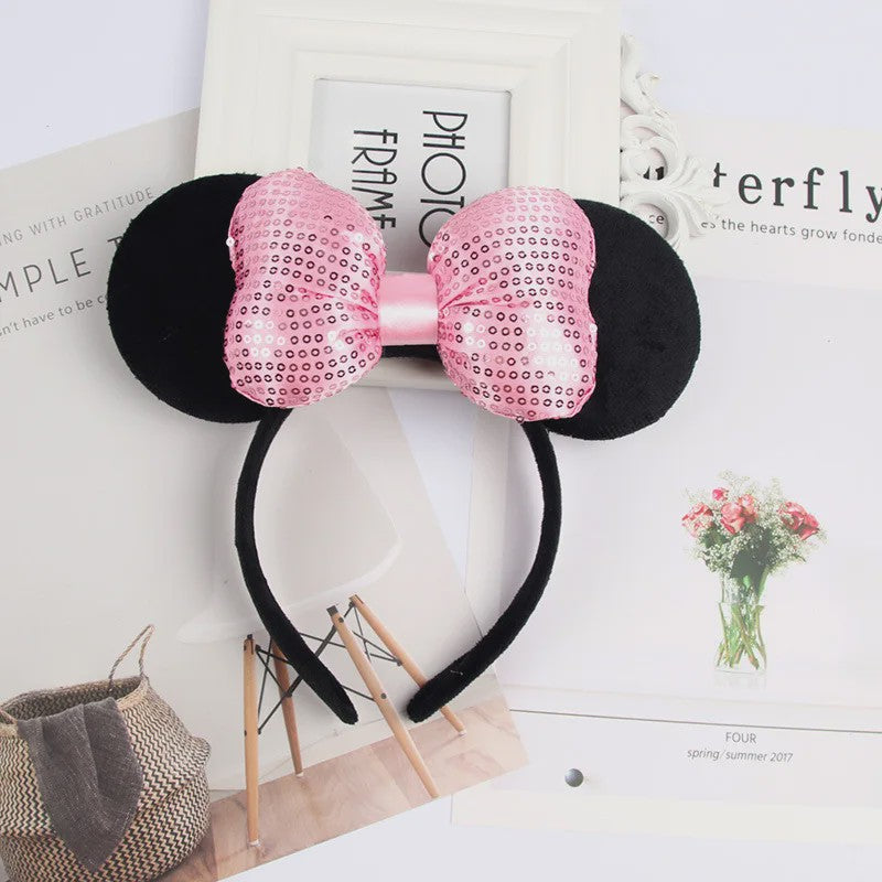Muis Oortjes Diadeem met Strik - Feestelijk Accessoire voor Kinderen & Volwassenen