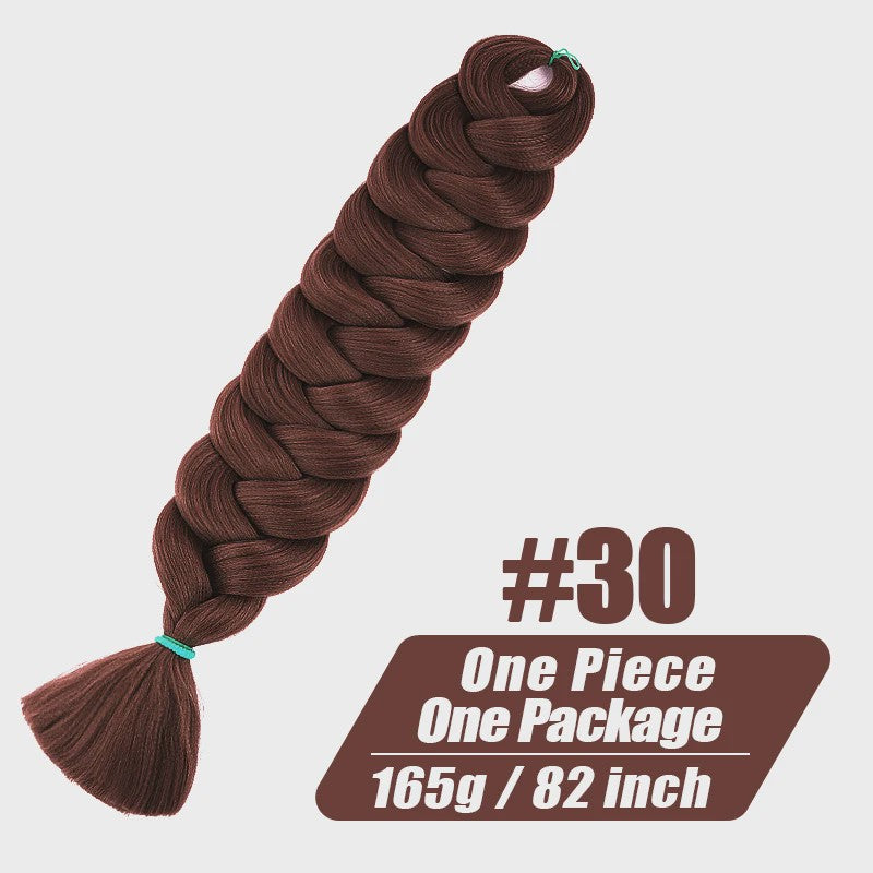82 Inch Kanekalon Jumbo Braiding Hair - 165g Pre-Stretched Synthetisch Vlecht Haar voor Crocheten
