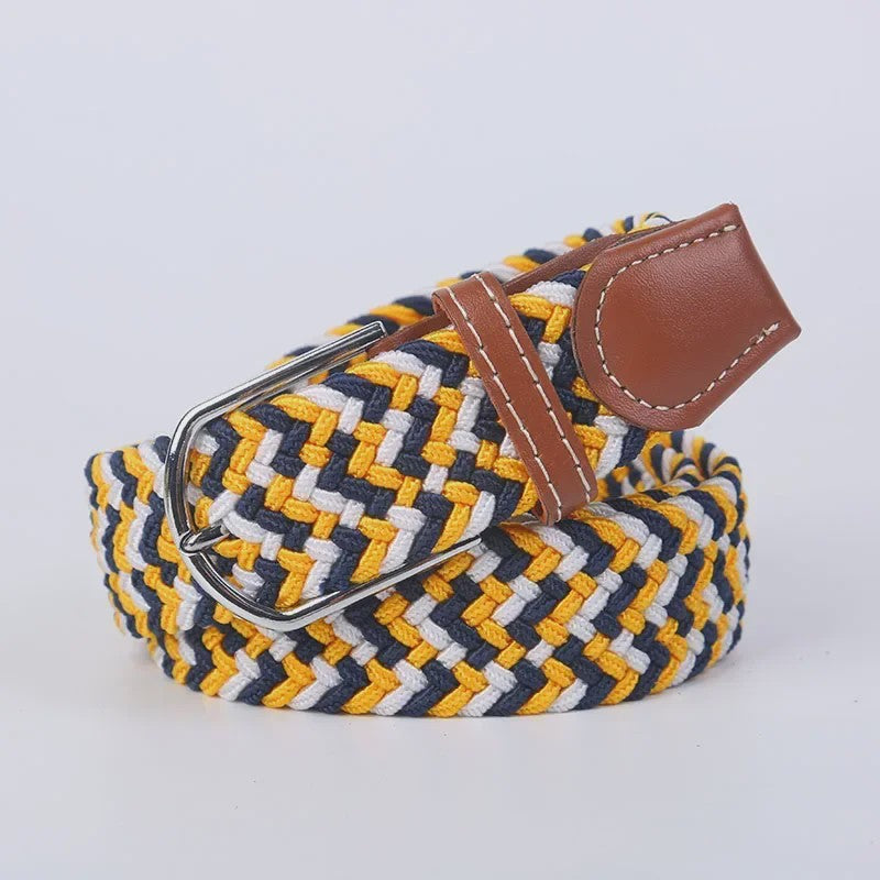 Unisex Gevlochten Elastische Riem met Pin Gesp - 107-130cm