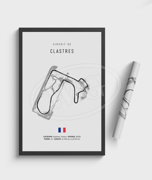 Vintage F1 Circuit Poster: Zwart-Wit Formule 1 Kunst voor de Raceliefhebber