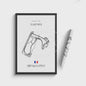 Vintage F1 Circuit Poster: Zwart-Wit Formule 1 Kunst voor de Raceliefhebber