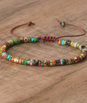 Natuurlijke Blauwe Emperor Steen Kralen Armband - Verstelbaar & Uniek