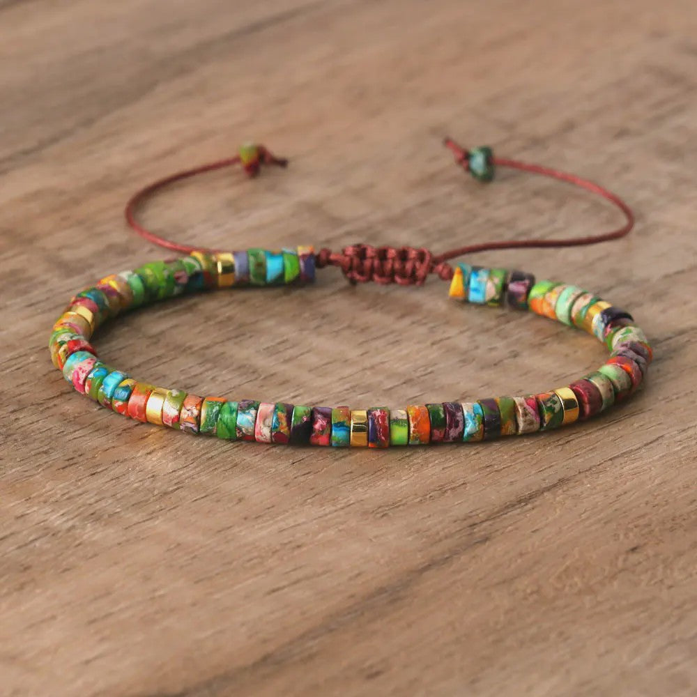 Natuurlijke Blauwe Emperor Steen Kralen Armband - Verstelbaar & Uniek