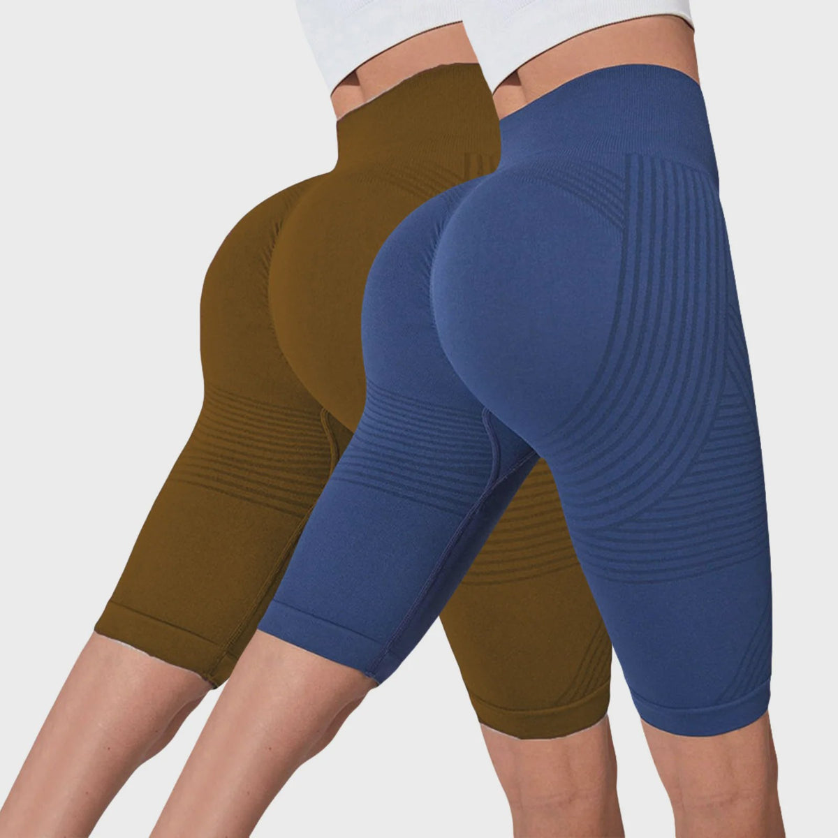 2-Pack Seamless High-Waisted Yoga Shorts met Push-Up Effect - Perfect voor Fitness & Training
