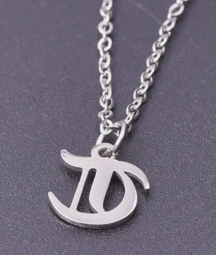 RVS Initiaal Ketting met Oude Engelse Letterhanger - 26 Letters, Perfect voor Hem, Haar of als Koppelkado