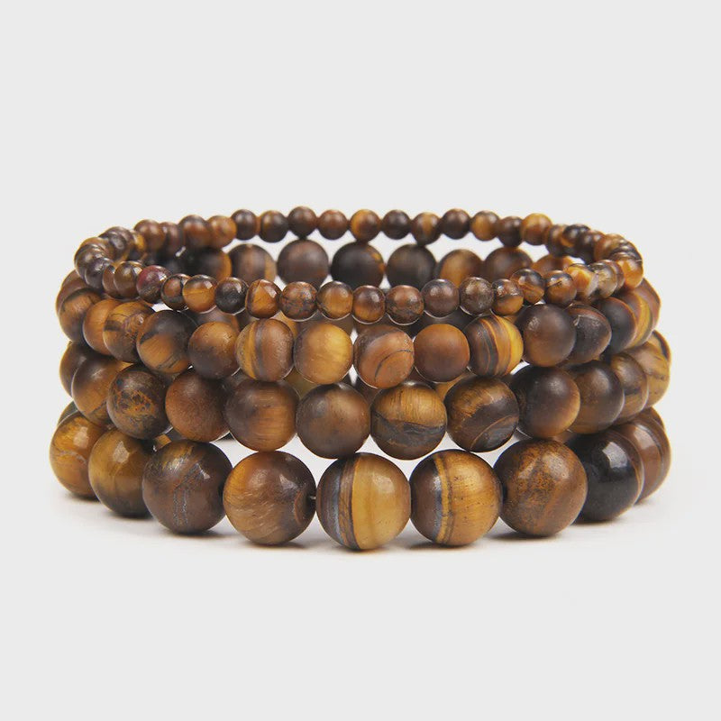 Handgemaakte Natuursteen Armbanden - Onyx & Agate Kralen - Yoga & Reiki Energie - Unisex 19cm