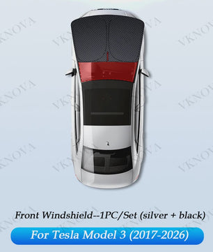 Set Zonneschermen voor Tesla Model 3/Y (2017-2025) - Privacy & UV Bescherming