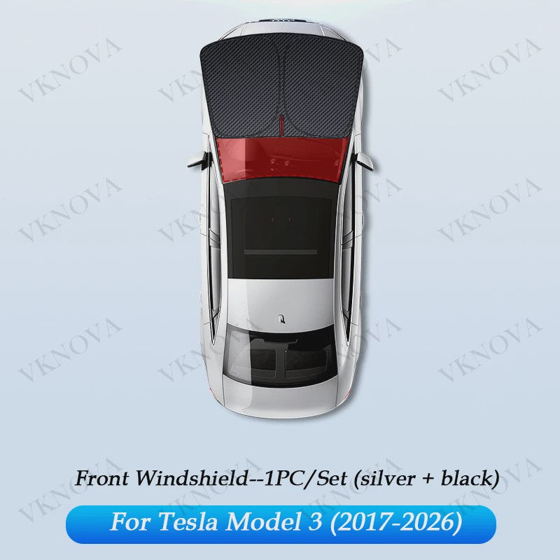 Set Zonneschermen voor Tesla Model 3/Y (2017-2025) - Privacy & UV Bescherming