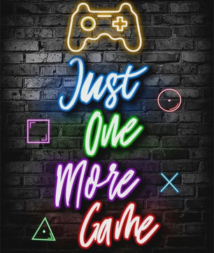 Gaming Neon Canvas Poster: Eat Sleep Game Repeat - Decoratie voor Gamer Kamer