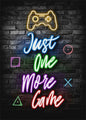 Gaming Neon Canvas Poster: Eat Sleep Game Repeat - Decoratie voor Gamer Kamer
