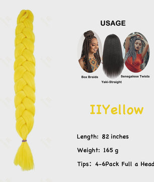 Jumbo Braiding Hair Extensions - 82 inch Synthetisch Vlecht Haar voor Box Braids & Twist
