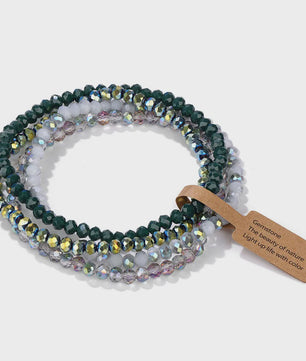 Set van 4 Kristallen Kralen Armbanden - Kleurrijk & Elegant