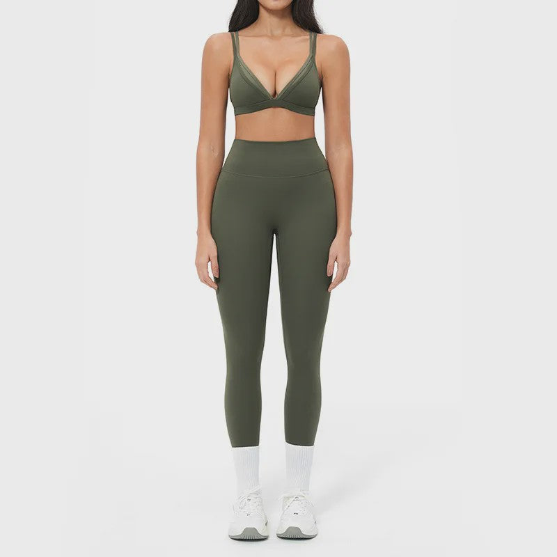 Dames Yogaset: Seamless Sport BH & Hoge Taille Legging