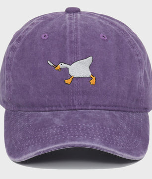 Unieke Geborduurde Baseball Cap met Gans Patroon - Casual Stadsstijl
