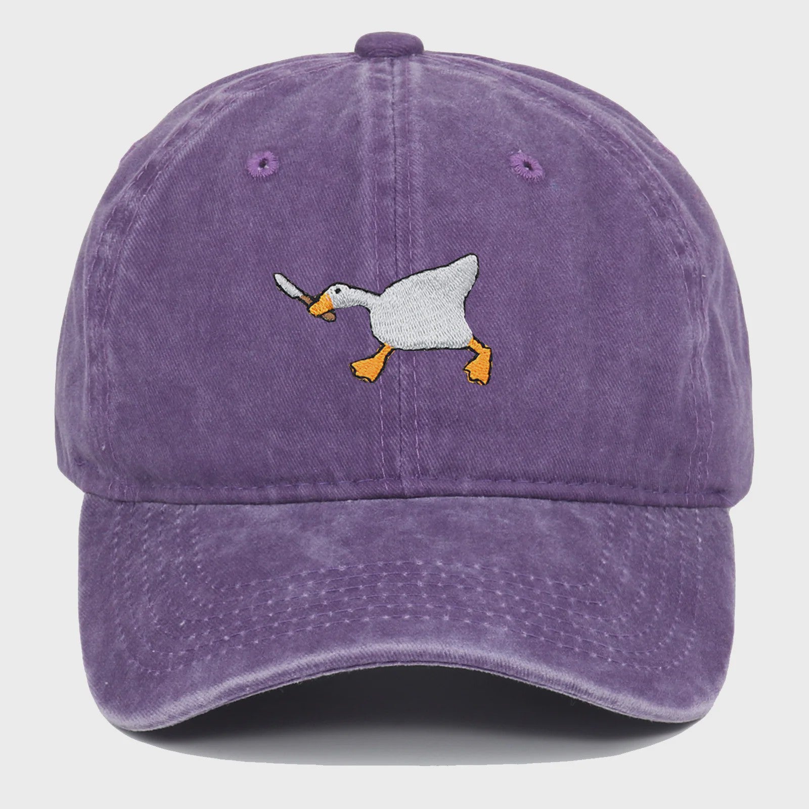 Unieke Geborduurde Baseball Cap met Gans Patroon - Casual Stadsstijl