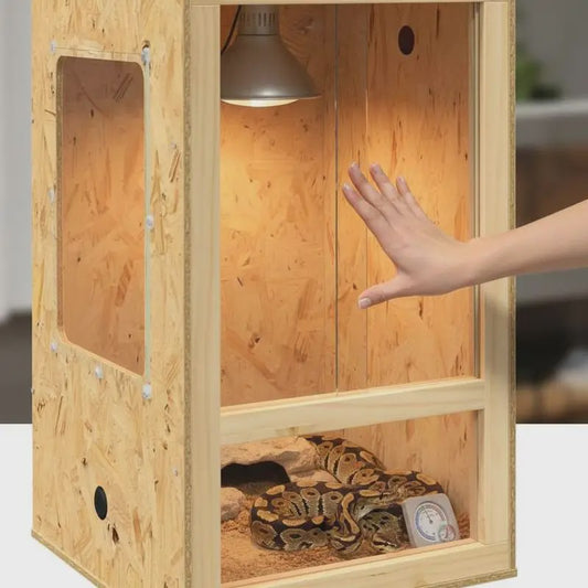Bruin OSB Terrarium voor Reptielen en Amfibieën - 50x50x80 cm