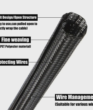 Flexibele Kabel Beschermhoes - PET Gevlochten Kabel Sleeve voor Kabelmanagement