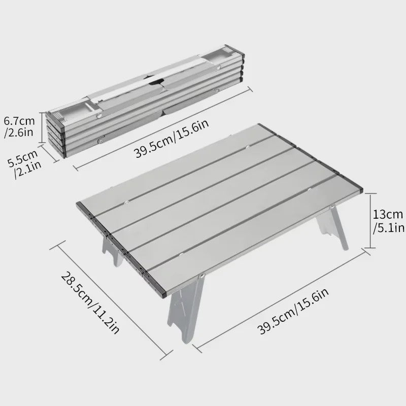 WESTTUNE Mini Campingtafel - Ultralicht Opvouwbaar Aluminium Tafelblad voor Buiten, Backpacking & BBQ