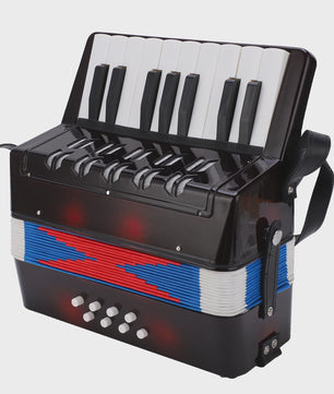 Compacte Zwarte Accordion met 17 Toetsen en 8 Bassen - Muzikaal Speelplezier