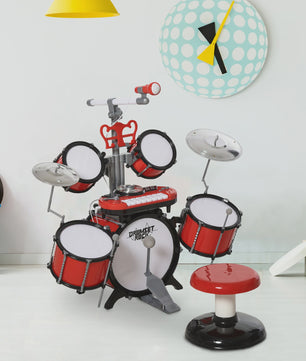 Homcom Children's Jazz Drum Set Electronic Keyboard Microphone +3 Years