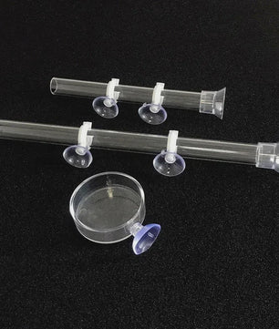 Transparante Acryl Voederbuis met Schotel voor Aquarium - Voerdispenser voor Vissen, Garnalen en Slakken