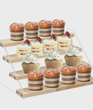 Houten Display Rek met Acryl Plateaus - 2 tot 7 Lagen voor Actiefiguren & Verzamelingen