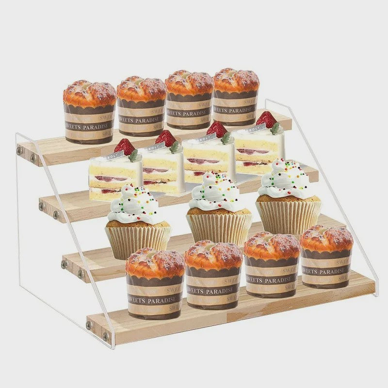 Houten Display Rek met Acryl Plateaus - 2 tot 7 Lagen voor Actiefiguren & Verzamelingen
