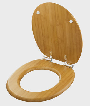Toiletzitting O-vorm met soft-close en bamboe-look – Antibacterieel & Duurzaam